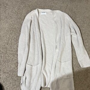 Old Navy Cream Ribbed Cardigan